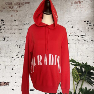 Amnesia vintage iconic red kicked out of paradise oversized Hoodie Size M